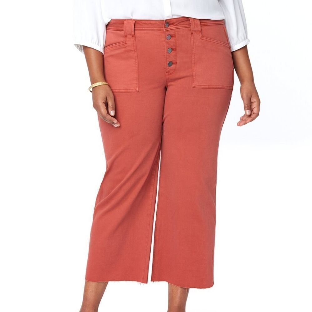 NYDJ Plus Teresa Auburn Wide Leg Ankle Cut Jeans